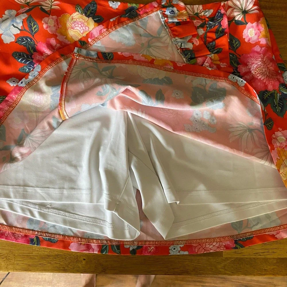 Smith & Quinn The Blaire Skort Women's Large Floral Ruffle Golf Skirt Preppy NWT